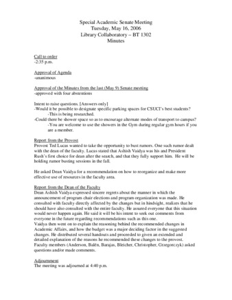 Academic Senate Meeting Minutes for May 16, 2006 thumbnail