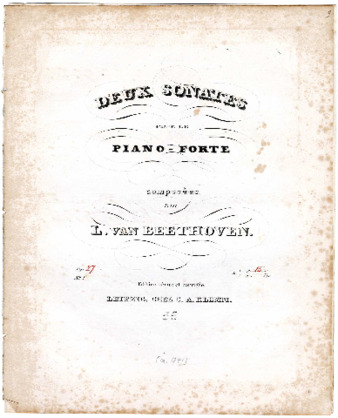 Deux sonates pour le piano-forte composées par L. van Beethoven. Op. [27]. No. I [i.e. II] ... Edition révue et corrigée thumbnail
