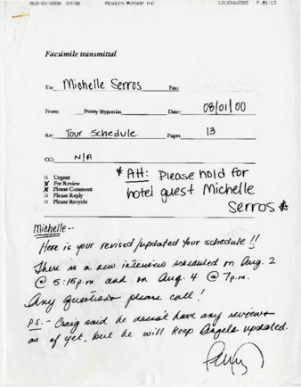 Revisions to Michele Serros Book Tour thumbnail