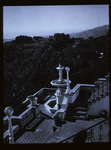 San Simeon, grounds, A House fountain, Pergola, distant view thumbnail