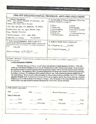 1996-1997 Cultural Grants Program Application thumbnail