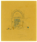 North African Street Scene, pencil on paperboard, undated [archway] thumbnail