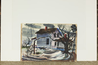 Old House With Pump And Power Line thumbnail
