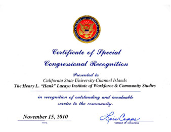Certificate of Special Congressional Recognition: Lois Capps thumbnail