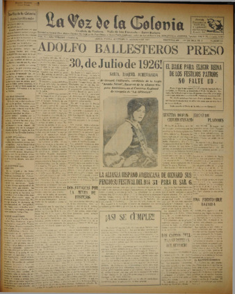 La Voz de la Colonia 4 Agosto 1927 thumbnail