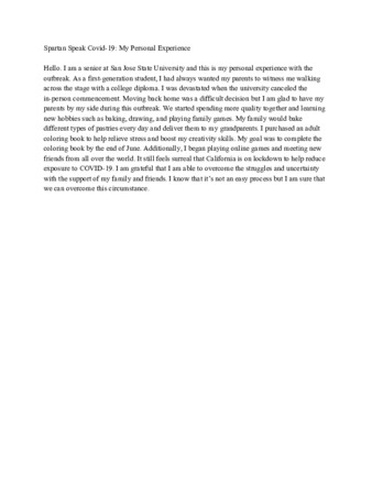 Jenny Wang COVID-19 Journal Entry thumbnail