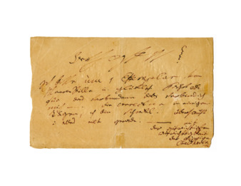 Autograph letter signed from Beethoven to Sigmund Anton Steiner, Vienna, February 1822 [Brandenburg no. 1502] thumbnail