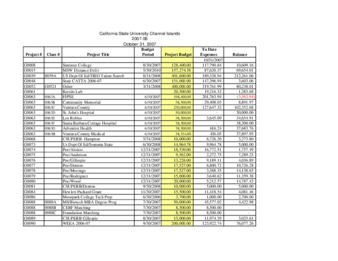 2007 October Grants & Contracts report – summary thumbnail