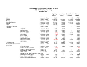 2007 August Trust fund report - summary thumbnail