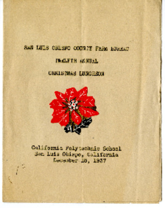 San Luis Obispo Farm Bureau, Christmas luncheon invitation thumbnail