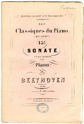 15e. sonate en ré majeur pour piano par Beethoven. Op. 28 ... thumbnail