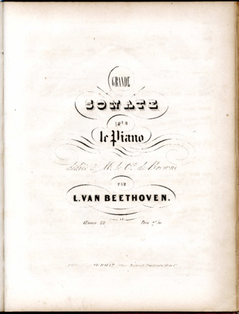 Grande sonate pour le piano dédieé à Mr. le Cte. de Browne par L. van Beethoven ... Oeuvre 22 thumbnail