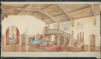 Student work - stage sets (watercolors), Beverly Hills High School, circa 1930s thumbnail