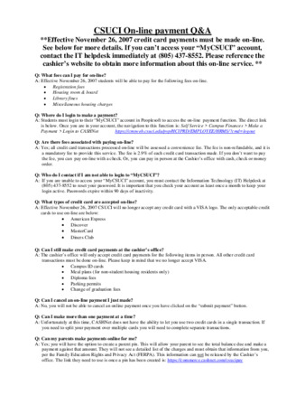 CSUCI On-line Payment Q&A thumbnail