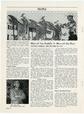 Article titled 'Man-of-the-Saddle Is Man-of-the-Year,' 1951 thumbnail
