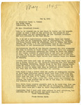 Correspondence from Frank Herron Smith to President Harry S. Truman, May 4, 1945 thumbnail