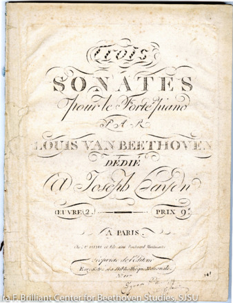 Piano sonatas no. 1-3, op. 2, no. 1-3, reprint of Pleyel edition thumbnail