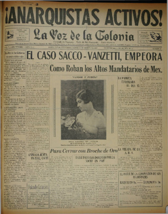 La Voz de la Colonia 11 De Agosto 1927 thumbnail