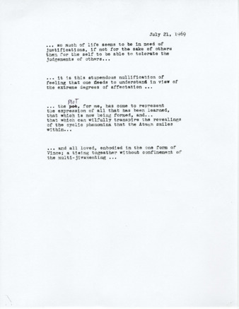 Prose by Patricia Whiting, July 21, 1969 thumbnail