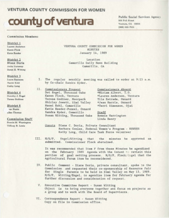Minutes January 14, 1989 thumbnail
