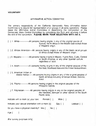 California Democratic Party Affirmative Action Committee Ethnicities List thumbnail