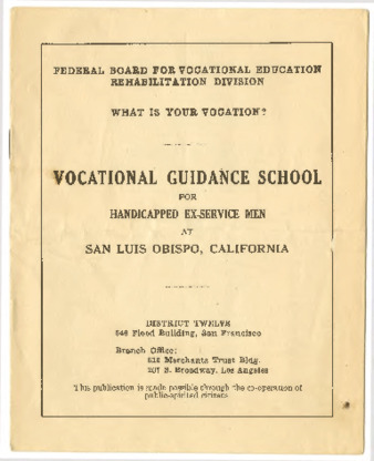 Vocational Guidance School for Handicapped Ex-Service Men at San Luis Obispo, California thumbnail