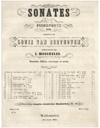 Piano sonata no. 10, op. 14, no.2, with metronome markings by Moscheles thumbnail