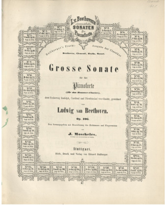 Piano sonata no. 29 in B-flat major, op. 106, edited by Moscheles thumbnail