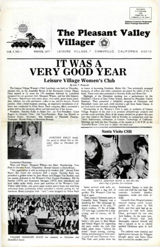The Pleasant Valley Villager Vol. 5 No. 1 thumbnail