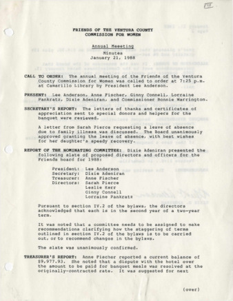Minutes January 21, 1988 thumbnail