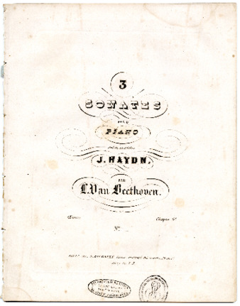 3 sonatas pour piano dédiées au célèbre J. Haydn par L. van Beethoven ... op. 2, no. 3. thumbnail