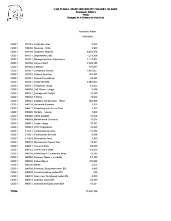 Academic Affairs 2008-2009 Budget by Account thumbnail