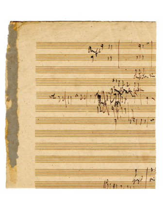 Autograph sketchleaf fragment for the Elegischer Gesang and a symphony, ca. 1814 thumbnail