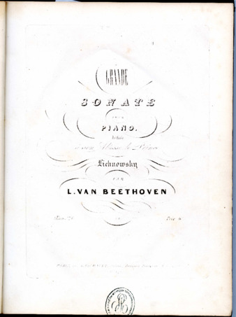 Grande sonate pour piano dédiée à son altesse le Prince Lichnowsky par L. van Beethoven Oeuv. 26 .. thumbnail