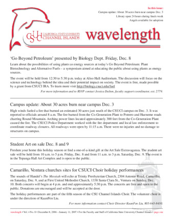 CSUCI Wavelength 2006_12_08-2007_01_11 thumbnail