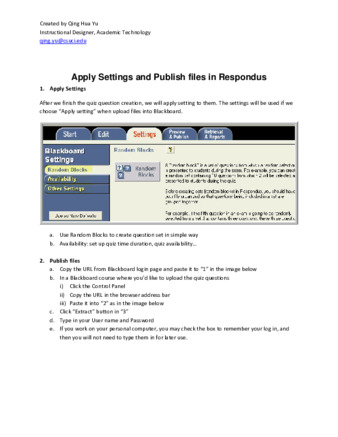 Apply Settings and Publish files in Respondus thumbnail