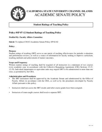 SP 07-12 Student Ratings of Teaching Policy thumbnail