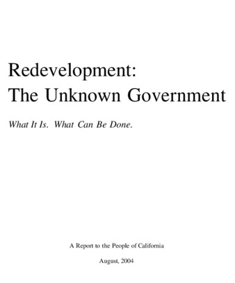 Redevelopment: The Unknown Government thumbnail