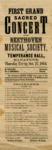 First grand sacred concert of the Beethoven Musical Society at Temperance Hall, Manayunk, Philadelphia, Pennsylvania, October 27, 1864 thumbnail