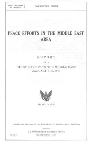 Peace Efforts In the Middle East Area-Report of a Study Mission to the Middle East-January 3-16, 1976 thumbnail