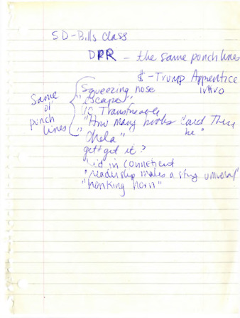 Handwritten notes for Michele Serros thumbnail