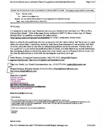 Emails to Michele Serros from Marcela Landres thumbnail
