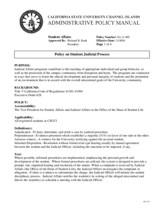 SA.11.002 - Policy on Student Judicial Process (Superseded by SA.11.003) thumbnail