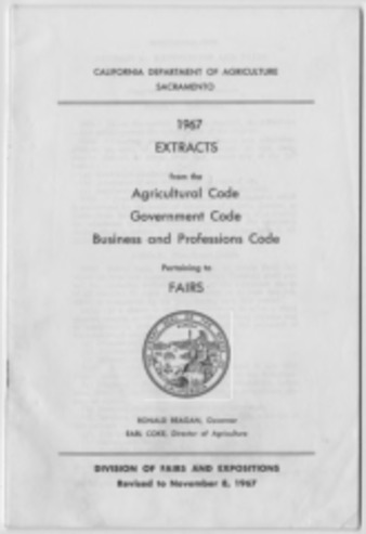 1967 Extracts from the Agricultural Code and Government Code thumbnail