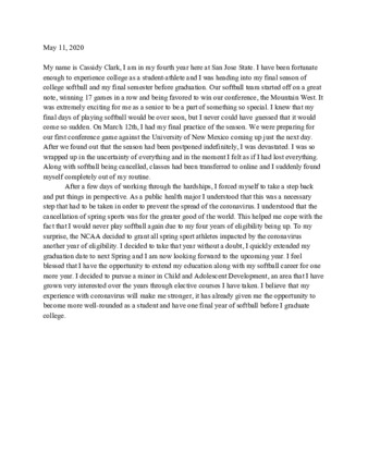 Clark Cassidy COVID-19 Journal thumbnail