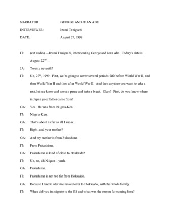 George & Jean Abe interview thumbnail